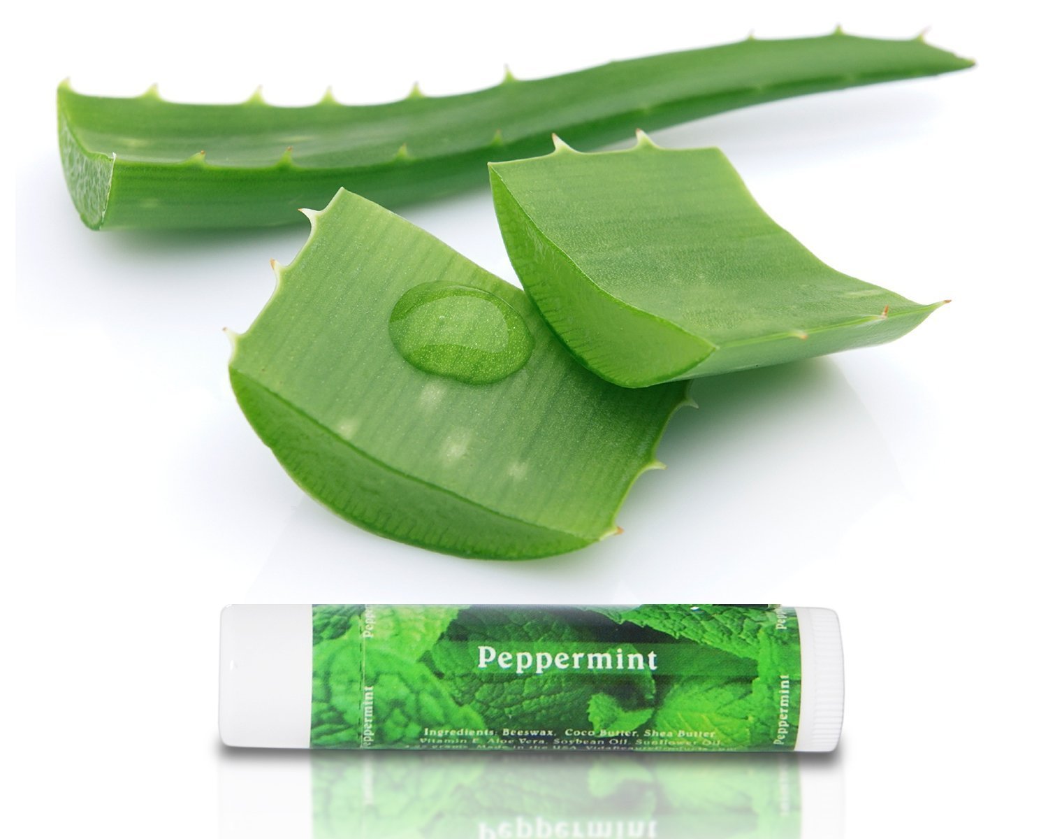 Natural Organic Lip Balm 100% Beeswax Peppermint Lip Balm,Coconut Oil,Vitamin E To Repair Dry, Cracked and Chapped Lips Organic Lip Balm